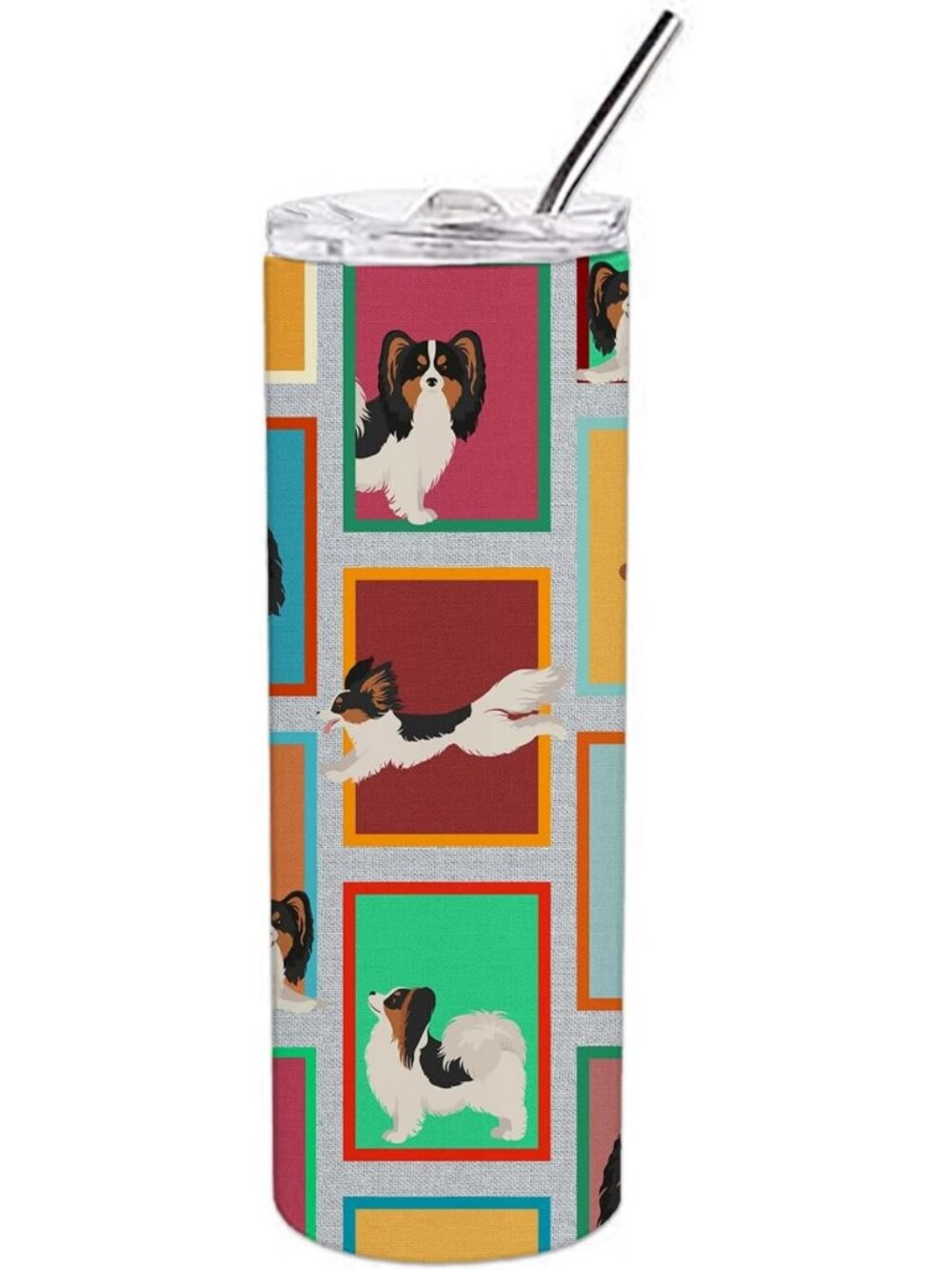Tricolor Papillon Stainless Steel 20 oz Insulated Tumbler - Reusable Travel Cup